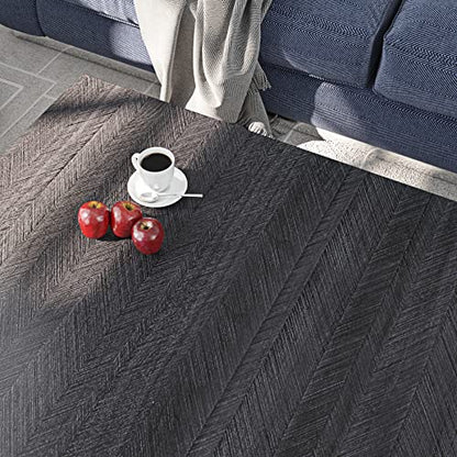 Livelynine 15.8x197 Ebony Wood Countertop Contact Paper Peel and Stick Waterproof Black Contact Paper for Cabinets Vinyl Wrap Kitchen Cabinet Wallpaper Self Adhesive Countertop Cover Desk Stickers - color: Charcoal Wood, size: 15.8" x 197"