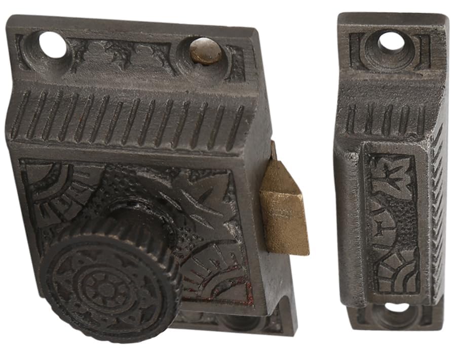 A29 Cabinet Latch, Cast Iron, Windsor Design, Antique Iron Finish - color: Antique Iron-A