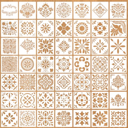 Talavera Stencil Mexican Stencils 4” - style: Tile-4"/49p