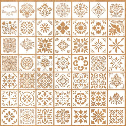Talavera Stencil Mexican Stencils 4” - style: Tile-4"/49p
