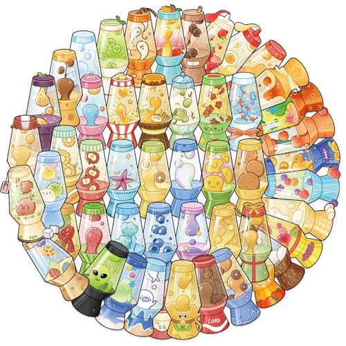 50pcs Lava lamp Stickers for Laptop Water Bottles, Transparent PET Waterproof Adhesive Lava Light Decals for Kids Birthday Party Scrapbook Phone (Lava Light) - color: Lava Light
