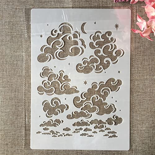 TIAMECH A4 Reusable Cloud Stencil for Painting - style: Cloud