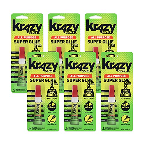 Krazy Glue All Purpose Super Glue Gel with Precision Tip (2g Tube) (6 Pack) - size: 6 Count