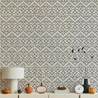 Damask Stencil Stencils for Crafts Reusable 7.8"x4" - style: Damask