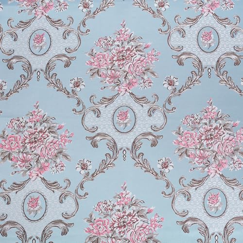 AHANDMAKER 1M (1 Yard) Classic Damask Brocade Jacquard Fabric, 142cm (55.9 Inches) Wide Floral Upholstery Fabric Polyester Decorative Textile for Sofa Curtains Tablecloths DIY Crafts Home Docer