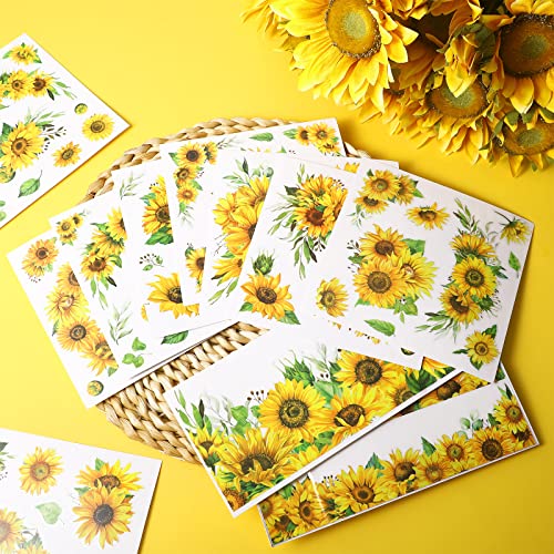 Frienda 24 Sheets Rub on Transfers for Crafts, Sunflower - style: Sunflower