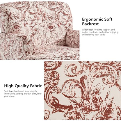 Mid-Century Modern Accent Chair, Rococo Orange, Set of 2 - color: Fabric Rococo Orange