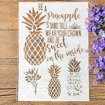 TIAMECH A4 Reusable Pineapple Stencil for Painting - style: Pineapple