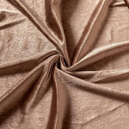 Stretch Velvet Fabric by The Yard for Apparel,Sewing,Crafting,Full Dress 93% Polyester 7% Spandex 63" Wide (Light Brown,2Yards) - color: Brown, size: 2 Yards