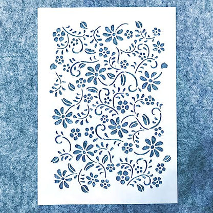 TIAMECH A4 Reusable Grass Stencil for Painting - style: Flower Grass