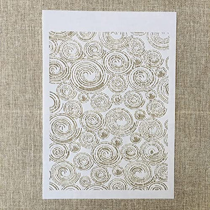 TIAMECH 6 Pcs A4 Reusable Geometric Texture Stencils for Painting