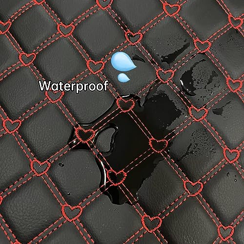 Quilted Foam Vinyl Fabric Heart Pattern with 0.23" Sponge Backing Faux Leather Fabric for Car Headliner, Furniture Upholstery, Headboards,Diamond 2" x 3" (Heart) - color: Heart