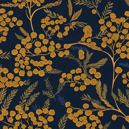Blue Boho Floral Peel and Stick Wallpaper 17.5" x 393.5" - color: Blue, size: 393.5" x 17.5"