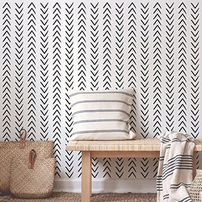 6 Pcs 14" Large Reusable Scandinavian Boho Geometric Wall Stencils