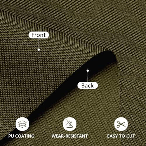 Waterproof Canvas Fabric by The Yard 600D Upholstery 58x108in Army Green - color: Army Green, size: 3 Yard