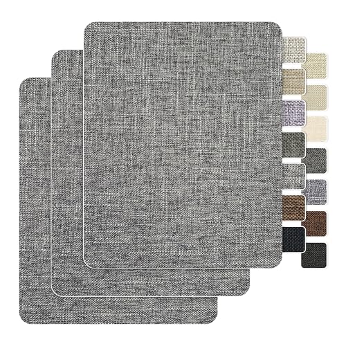 BESEZX Linen Fabric Repair Patch Upholstery Patch 3 PCS 9 * 11 Inch - color: Charcoal Gray1.0, size: 9*11 inch