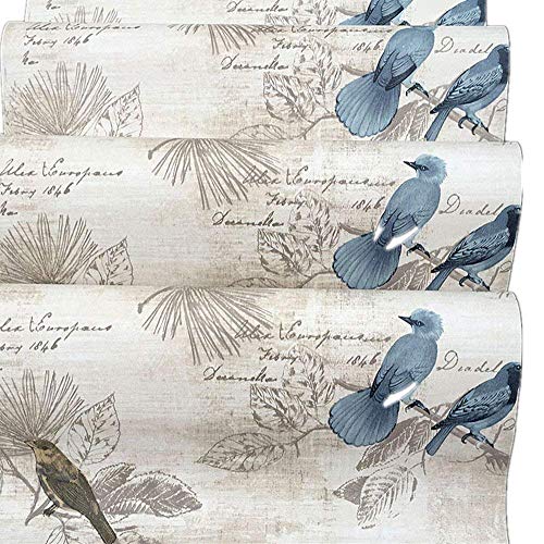Vintage Floral Self Adhesive Wall Paper Shelf Liner Funitures Dresser Drawer Cabinet Decor Paper (Blue Bird, 17.7inchX100inch(8.2Ft)) - color: Blue Bird, size: 17.7"W x 100"L