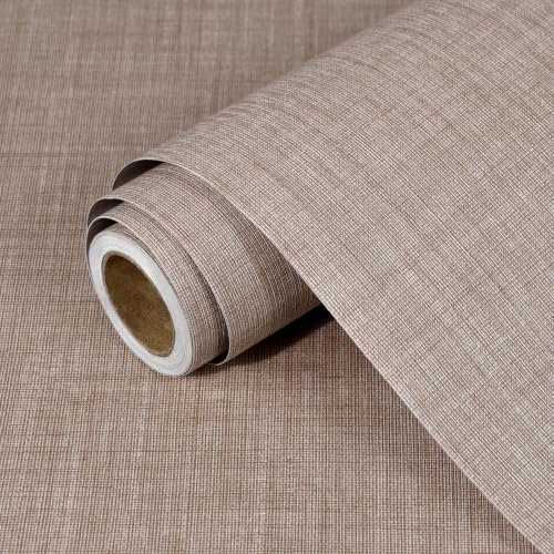 wishFIRE Grasscloth Peel and Stick Wallpaper 23.6"X200" Cinnamon Contact Paper Texture Thick Vinyl Wall Paper Waterproof for Bedroom Living Room Cabinets Counter Top Liners - color: Cinnamon, size: 23.6" x 200"