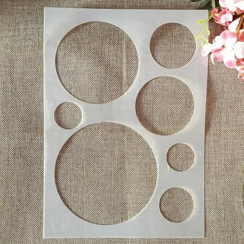 TIAMECH A4 Reusable Round Geometric Stencil - style: Geometry Round