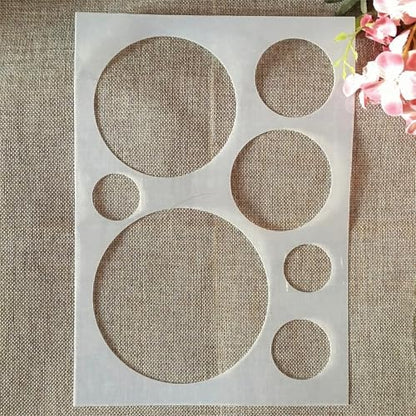 TIAMECH A4 Reusable Round Geometric Stencil - style: Geometry Round
