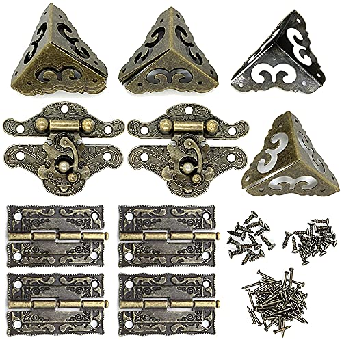 2 Set Retro Decorative Cabinet Jewelry Box Antique Latch Buckle, Hollow