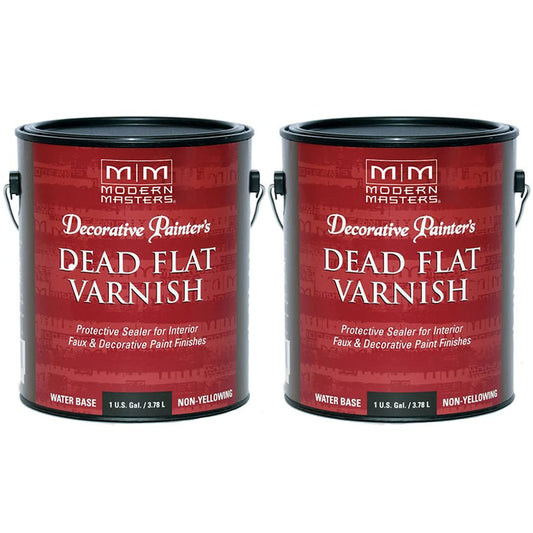 2-Pack of 1 gal Modern Masters DP609 Clear Decorative Painter's Acrylic Dead Flat Varnish