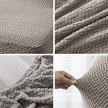Genina Stretch Chair Covers for Dining Room Kitchen Parsons Set of 4 - color: Taupe, size: 15-19in Not waterproof
