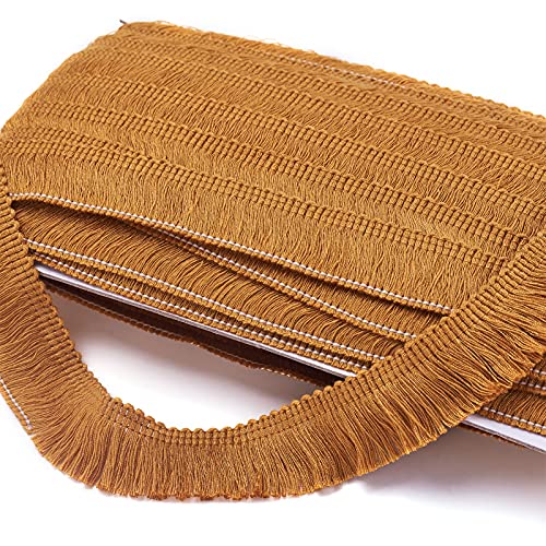 Beadthoven Fringe Trim Tassel - 27 Yards 1 Inch Polyester Lace Ribbon for Sewing, Clothing, Cushions, Pillows, Curtains, Home Decorations, DIY Crafts - Coffee Brown - color: Coffee Brown, size: 1 Inch (25mm)