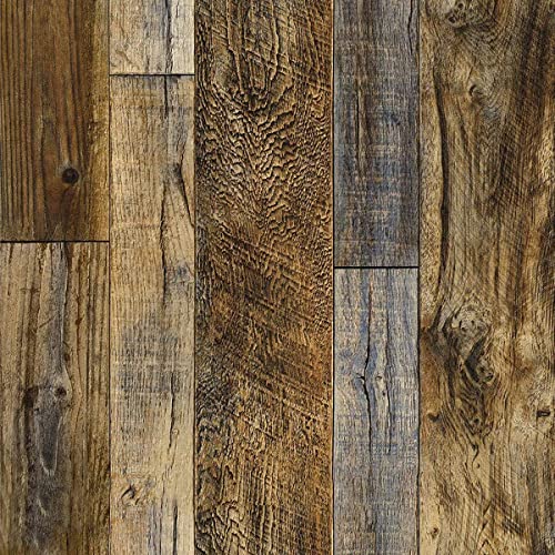 Brown Self-Adhesive Wood Contact Paper Peel and Stick Wood Wallpaper Decorative Wall Covering for Hall, Study, Bedroom, Kitchen, Removable Wall Decoration 17.5" x 236.2"