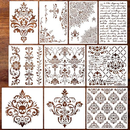Damask Stencil Wall Stencils for Painting Large Pattern 12" - style: Damask