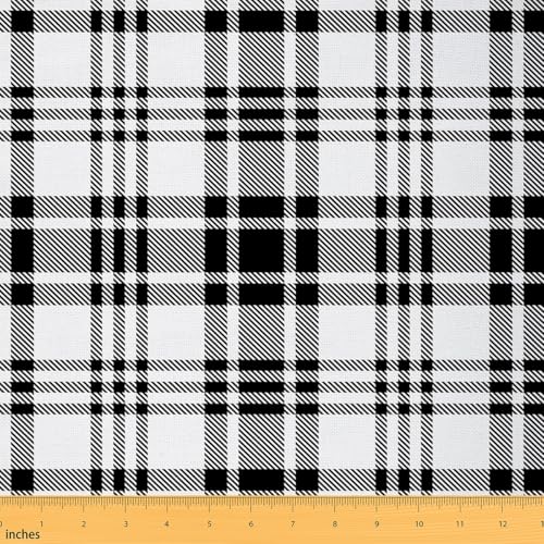 Feelyou Plaid Gingham Fabric By The Yard Decorative Soft - color: Multi 03, size: 1 Yard