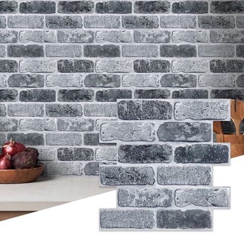 Commomy 3D Faux Brick Peel and Stick Tiles 10 pcs 11.8" x 11.8" - color: Brick-V