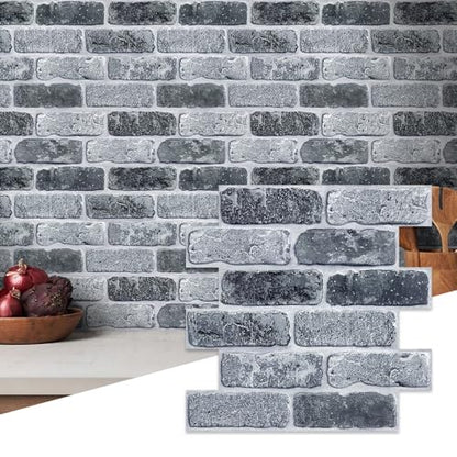 Commomy 3D Faux Brick Peel and Stick Tiles 10 pcs 11.8" x 11.8" - color: Brick-V