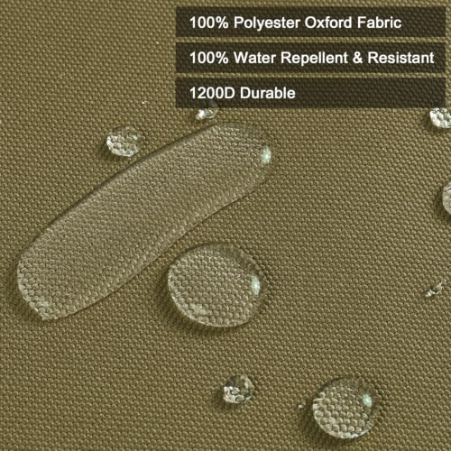 Waterproof Canvas Fabric by The Yard 1200D Upholstery Fabric 58x36in Khaki - color: Khaki, size: Pre Cut 1 Yard