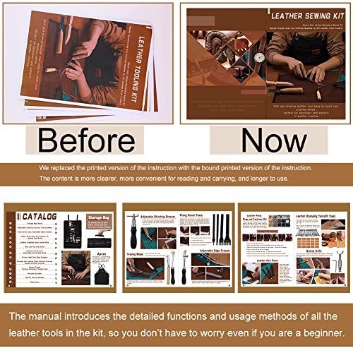 Tikjiua 456Pcs Leather Tooling Working Kit, Leather Crafting Tools with Bag - size: 456 Pcs