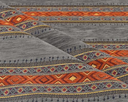 Kilim Pattern Upholstery Fabric Kilim Bohemian Boho Tapestry Tribal Southwestern Turkish Moroccan Mexican Ethnic Fabric by The Yard Meterd (5 Yards (55" x 180")) - size: 5 Yards (55" x 180")