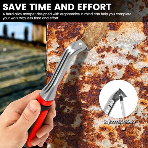 Carbide Scraper Tool, Heavy Duty Triangle Scraper Tool with Ergonomic Non-Slip Handle, Multipurpose for Painting Woodworking Adhesives Removing