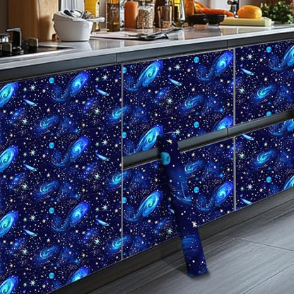 HOMETITUTE Star Galaxy Peel and Stick Wallpaper 118.1x17.7 Inch Vinyl - color: Space Galaxy