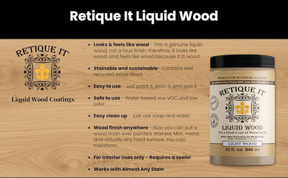 Retique It Liquid Wood - Real Wood Coating (16oz / Dark)