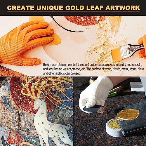 Gold Leaf Gilding Adhesive Set, Wadities 100ml Water Based Glue and Varnish
