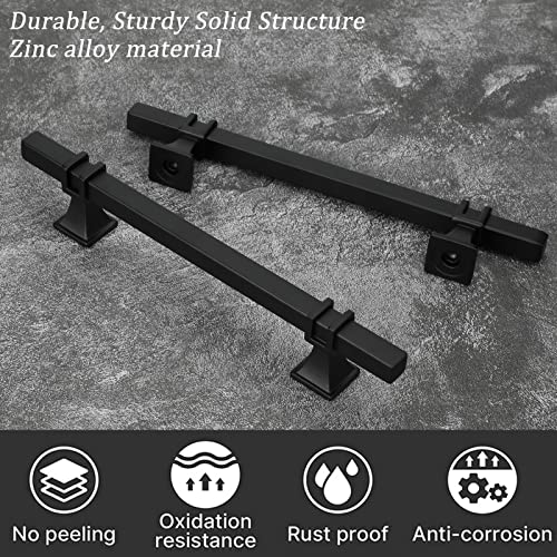 25 Pack 5 Inch Black Cabinet Handles Matte Black Cabinet Pulls - color: Black, size: 5 inch (128mm) Hole Center Pull