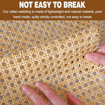 MYFAMIREA 16" Width Rattan Pressed Cane Webbing Sheet for Caning Projects, 3.3FT Natural Rattan Material Roll Net Woven Open Cane, Suitable for Caning Material DIY Supplies - size: 16"W x 40" L(3.3Ft)