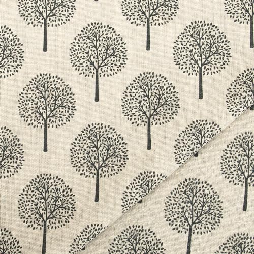 Linen Fabric by The Yard - Upholstery Fabric 1 Yard by 62 Inch - color: Farmhouse Tree, size: 1 Yard
