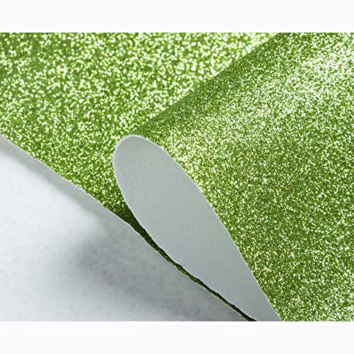 Faux Leather Sheets for Craft One Roll Sparkle Glitter Surface Solid Leather Fabric Sheets 12" x 53” (30cm x 135cm) Inch Large Size Leather Fabric (Avocado) - color: Avocado