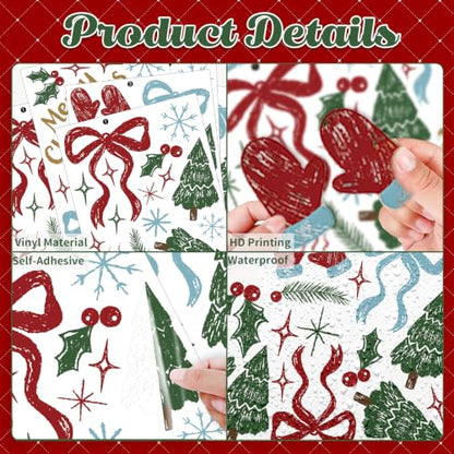 Merry Christmas Tree Wall Decals, 6 Sheet 80 Pcs - color: Christmas Tree