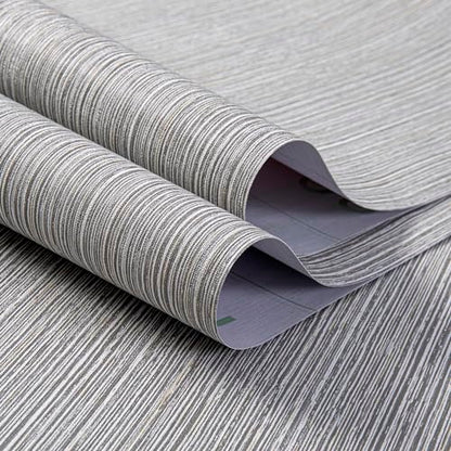 Haimin Grasscloth Wallpaper Textured 24in X 393in Fabric Contact Paper Brown Wall Paper Textured Linen Wallpaper Peel and Stick Self-Adhesive Thick Vinyl Embossed Film Wallpaper (Gray Brown) - color: Gray/Brown