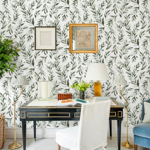 Livebor Leaf Wallpaper Peel and Stick Green Contact Paper17.7” x 118.1” - color: B-Green, size: 17.7" x 118.1"