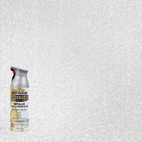 Rust-Oleum Universal All Surface Metallic Spray Paint, Titanium Silver - color: Titanium Silver, size: 11 Ounce (Pack of 6)
