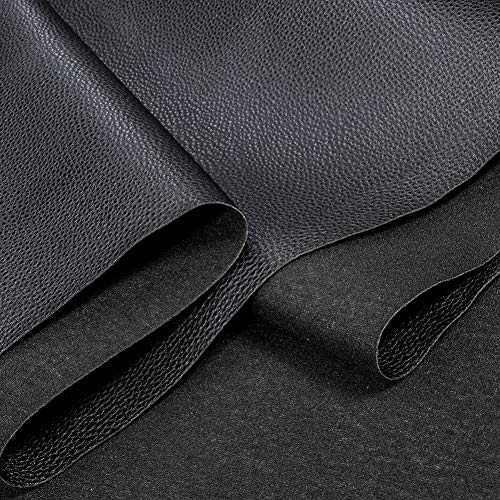 TORRAMI Soft Faux Leather Fabric, 1 Yard 54 x 36 in, Black PU Leather - color: Black, size: 1 Yard (54 x 36 inch)