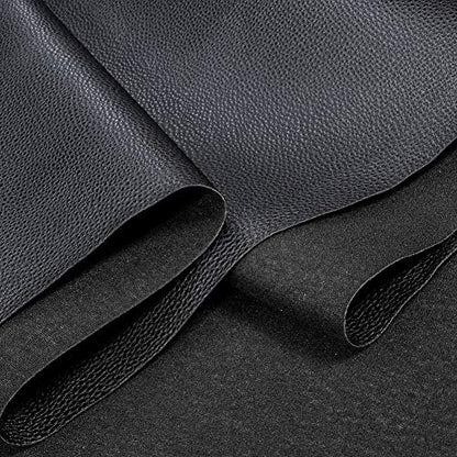 TORRAMI Soft Faux Leather Fabric, 1 Yard 54 x 36 in, Black PU Leather - color: Black, size: 1 Yard (54 x 36 inch)